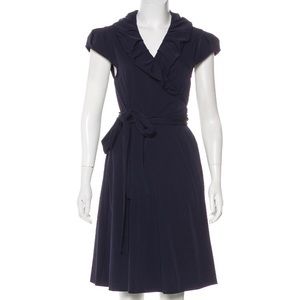 DIANE von FURSTENBERG navy blue wrap dress size:6